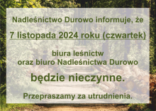 Informacja o zamknięciu biura