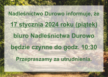 Informacja o zamknięciu biura