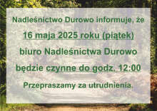 Zmiana organizacji pracy  16 maja.