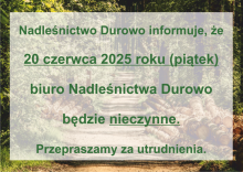 Informacja o zamknięciu biura
